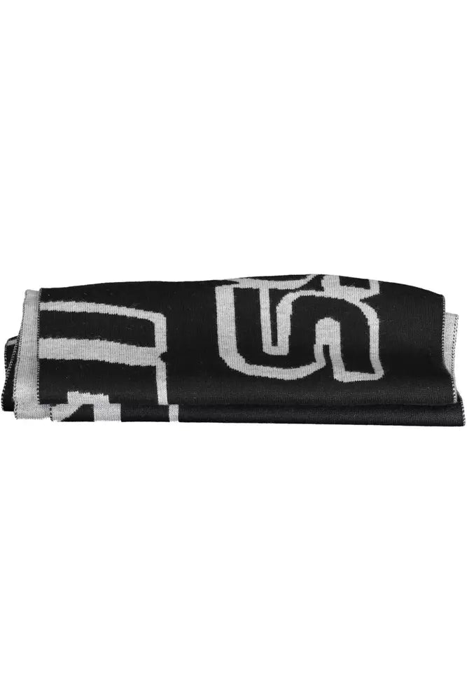 Elegant Contrast Detail Black Scarf