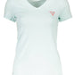 Chic Light Blue V-Neck Logo Tee