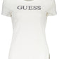 Chic White Printed Crew Neck Tee