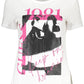 Chic White Embroidered Tee with Logo Accent