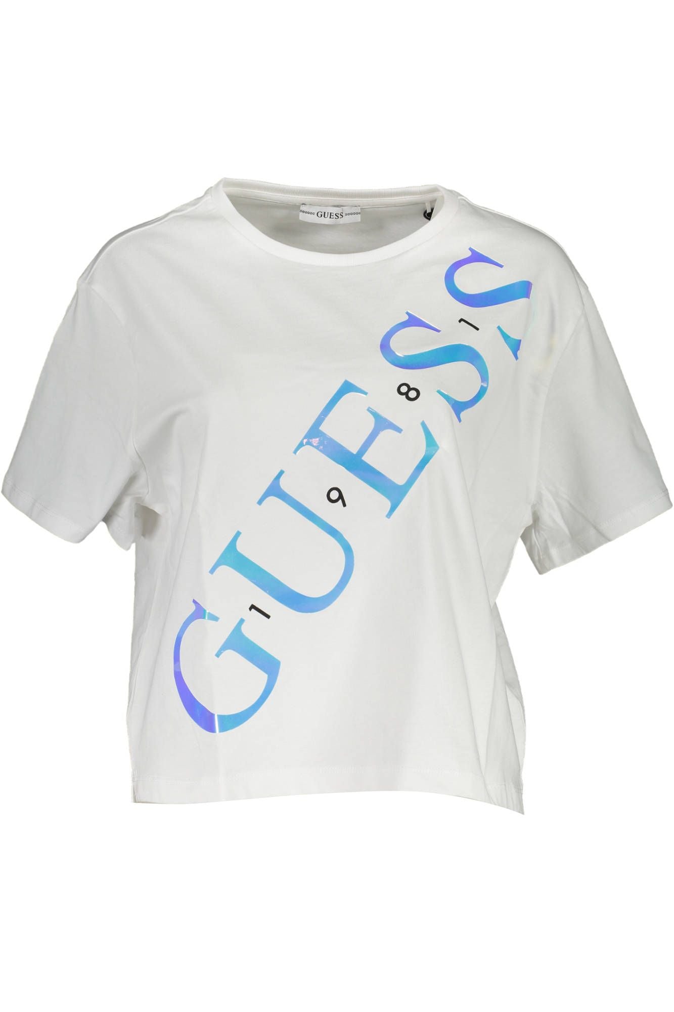 Chic White Logo Tee with Short Sleeves