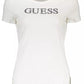 Chic White Logo Tee with Stretch Comfort