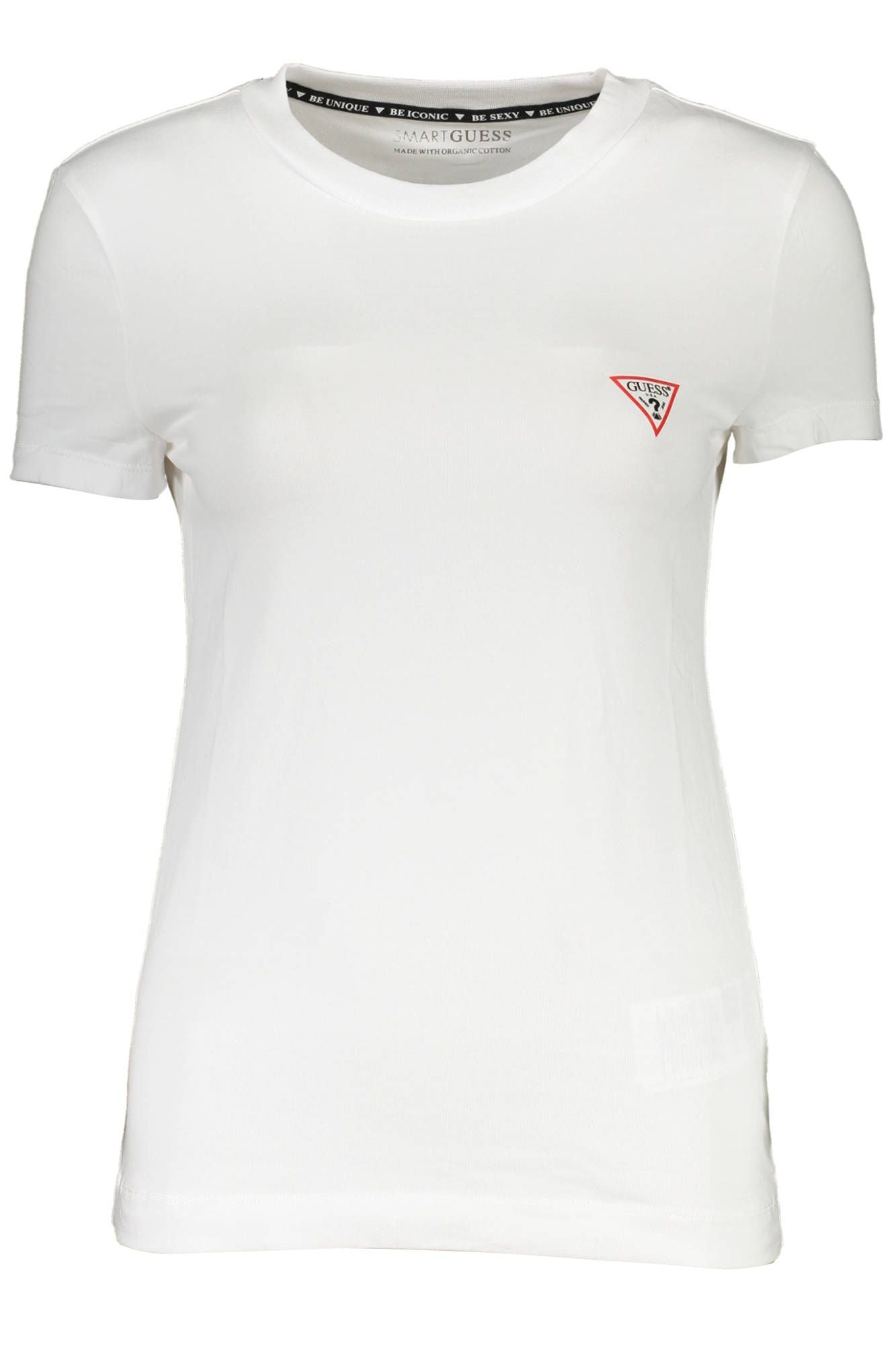 Elegant White Logo Tee with Print Detail