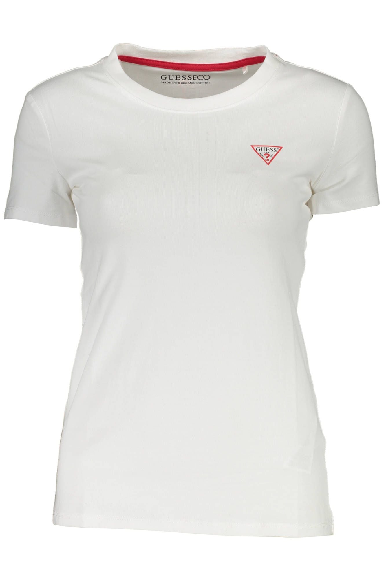 Chic White Logo Tee with Crew Neck
