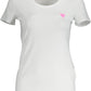 Chic White Logo Tee with Elegant Print