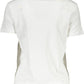 Chic White Logo Print Crew Neck Tee