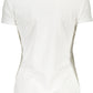 Chic White Printed Crew Neck Tee