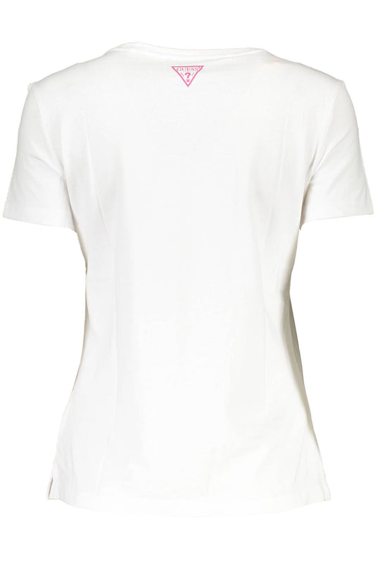 Chic White Embroidered Tee with Logo Accent