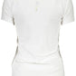 Chic White V-Neck Tee with Logo Detail