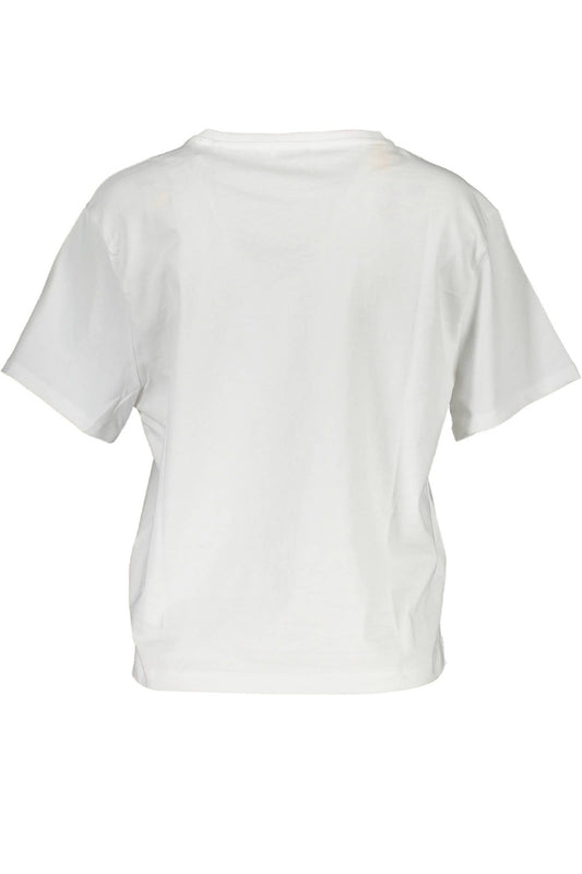 Chic White Logo Tee with Short Sleeves
