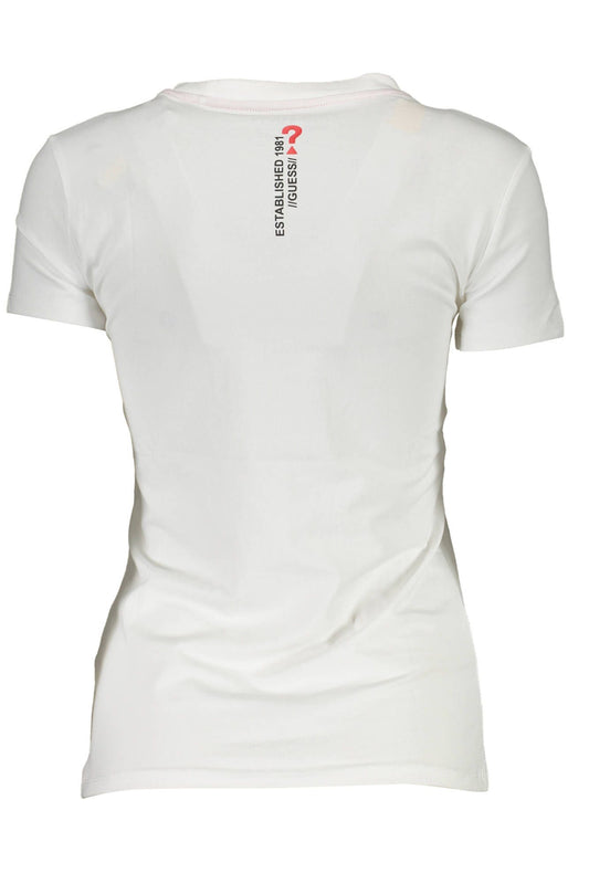 Chic White Logo Tee with Crew Neck