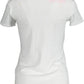 Chic White Logo Tee with Elegant Print