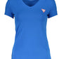 V-Neck Logo Print Organic Teal Tee