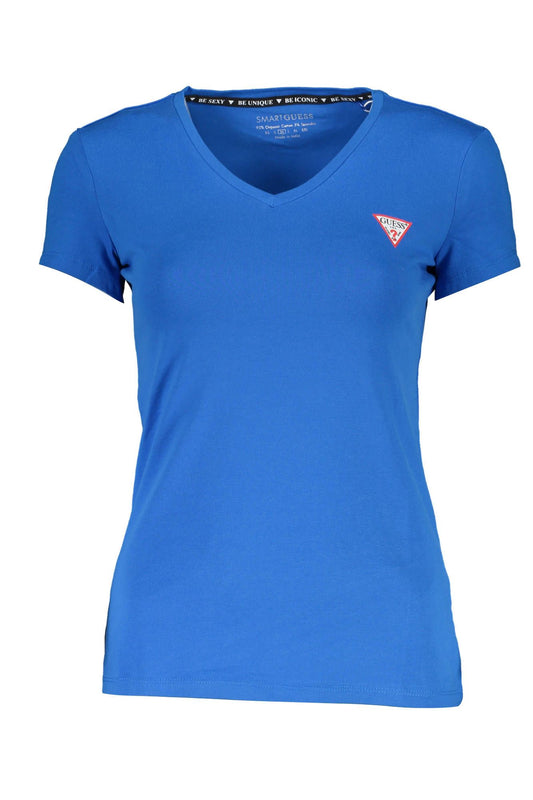 V-Neck Logo Print Organic Teal Tee