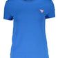 Chic Blue Organic Cotton Tee with Logo Print