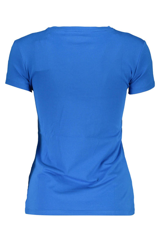 V-Neck Logo Print Organic Teal Tee