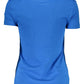 Chic Blue Organic Cotton Tee with Logo Print