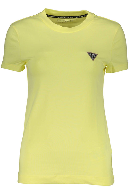 Chic Yellow Logo Tee - Short Sleeve & Crew Neck