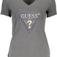 Chic Gray V-Neck Logo Tee