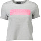 Chic Gray Printed Crew Neck Tee for Her