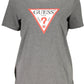 Chic Gray Logo Tee with Classic Crew Neck