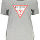 Chic Gray Printed Logo Tee