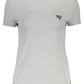 Chic Gray Crew Neck Logo Tee