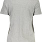 Chic Gray Embroidered Logo Tee