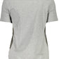 Chic Gray Printed Logo Tee