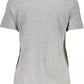 Chic Gray Logo Tee with Delicate Embroidery