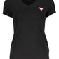 Chic Black Organic Cotton V-Neck Tee