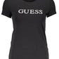 Black Cotton Crew Neck Logo Tee