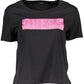 Chic Black Cotton Crew Neck Tee with Logo Print