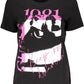 Chic Black Embroidered Logo Tee
