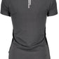 Chic V-Neck Logo Tee with Unique Print