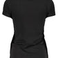 Chic Black Organic Cotton V-Neck Tee