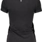 Black Cotton Crew Neck Logo Tee