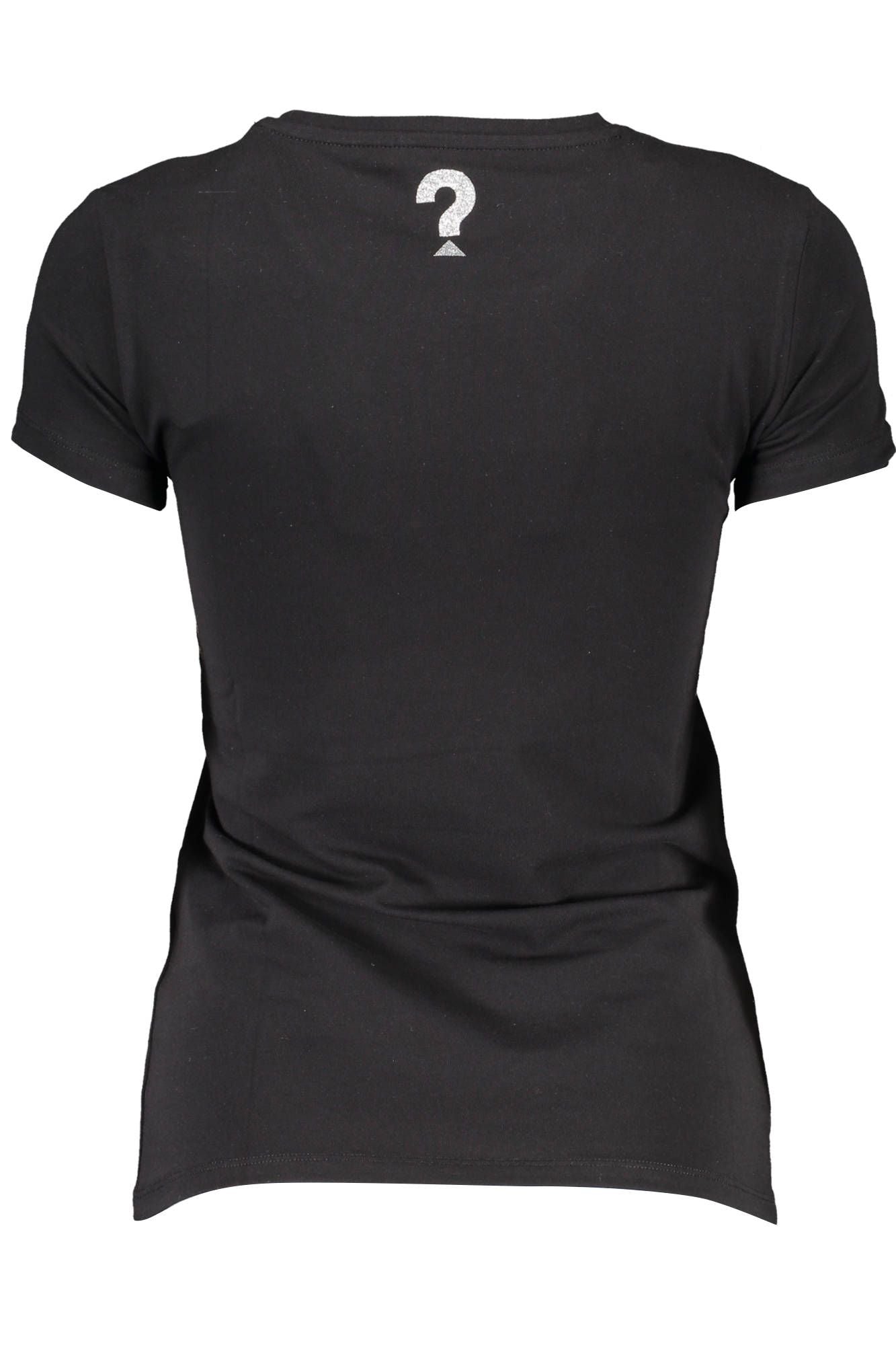 Black Cotton Crew Neck Logo Tee