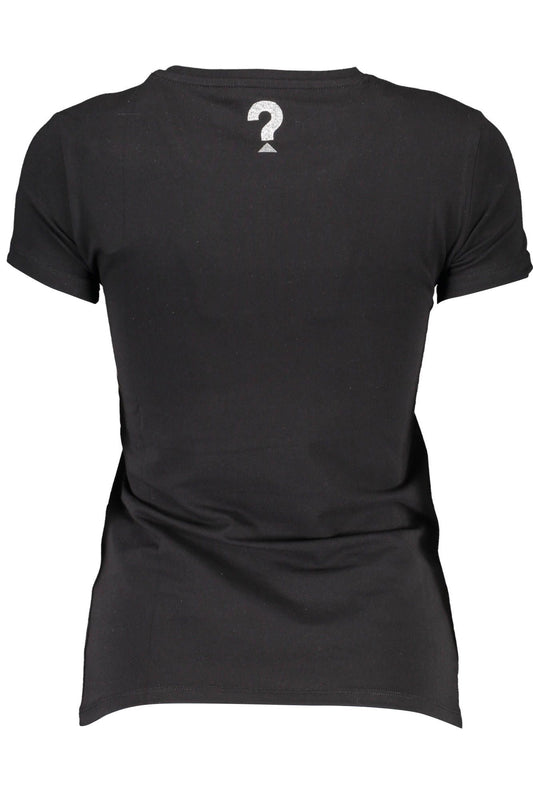 Black Cotton Crew Neck Logo Tee
