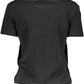 Chic Black Cotton Crew Neck Tee with Logo Print