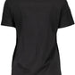 Chic Black Cotton Crew Neck Tee with Logo Print