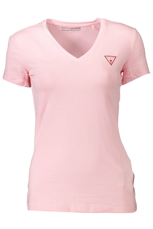 Chic Pink V-Neck Logo Tee