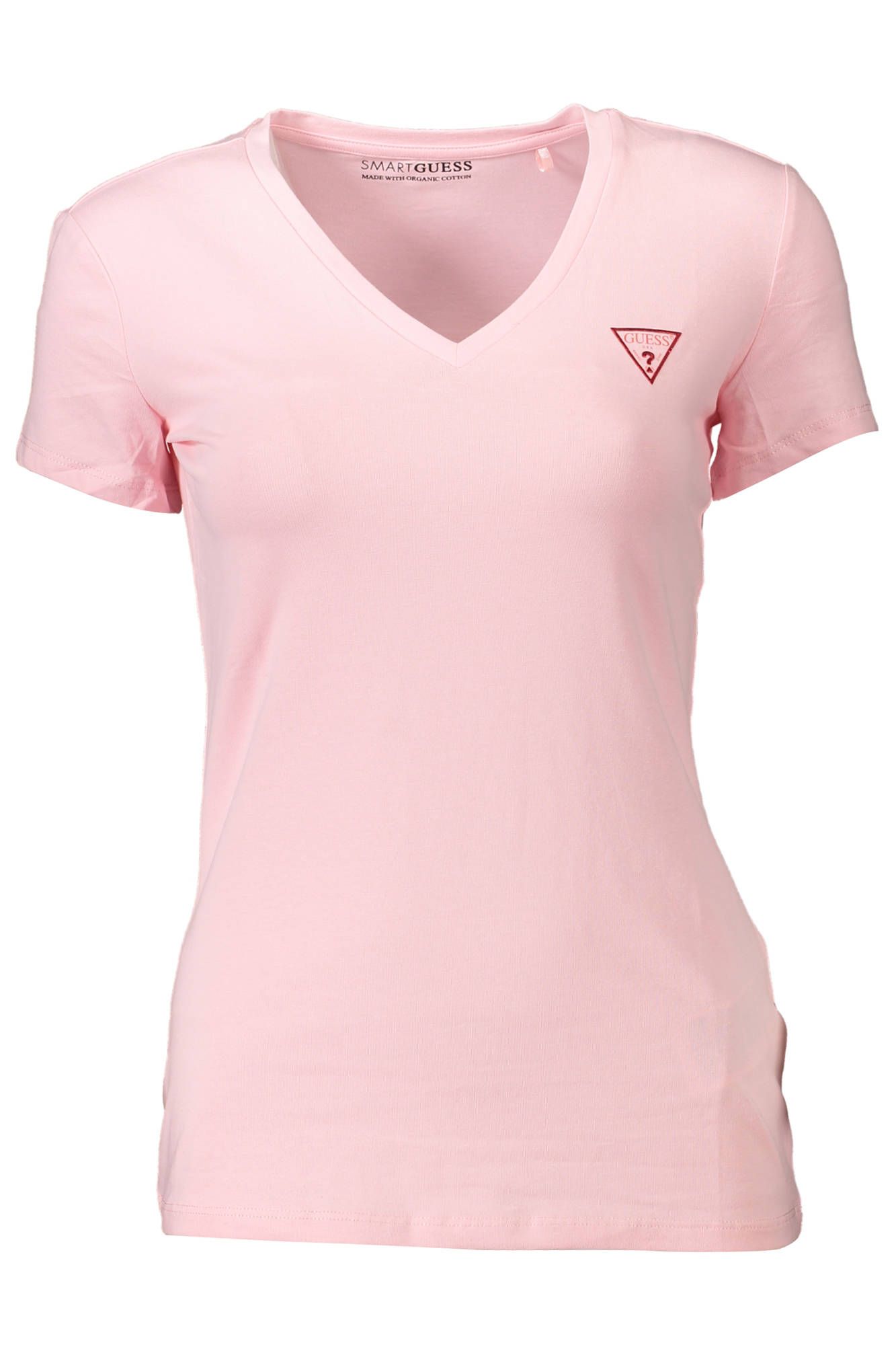 Chic Pink V-Neck Logo Tee