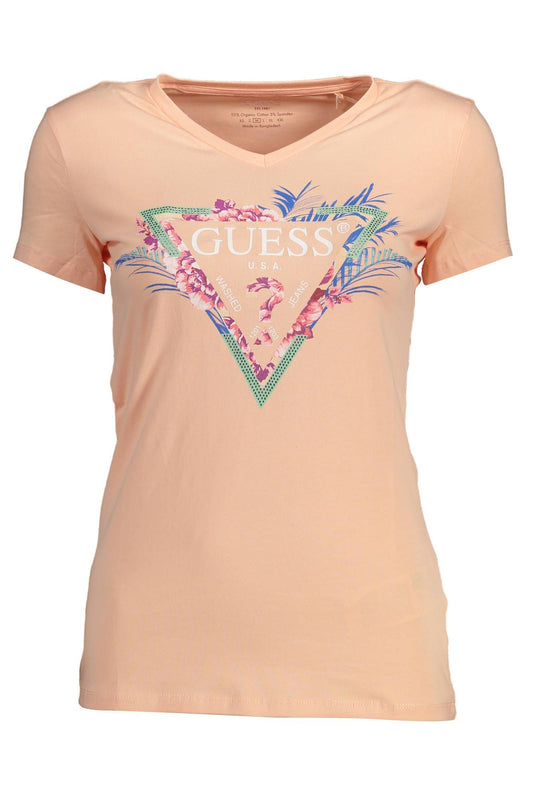 Chic Pink V-Neck Logo Tee