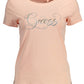 Chic Rhinestone Embellished Pink Tee