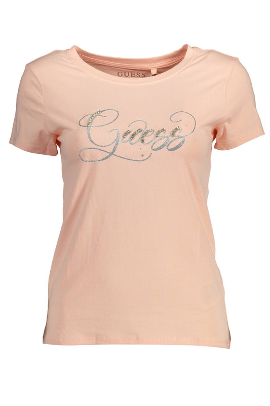 Chic Rhinestone Embellished Pink Tee