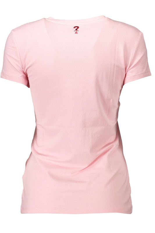 Chic Pink V-Neck Logo Tee