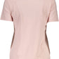 Chic Pink Logo Tee with Crew Neck