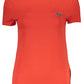 Chic Red Cotton Tee with Signature Logo