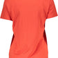 Chic Red Embroidered Logo Tee